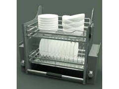 Bộ rổ chén đĩa di động thiết kế lưới tròn Sơn phủ nano (màu bạc) Hafele 800mm KOSMO LENTO 504.76.407